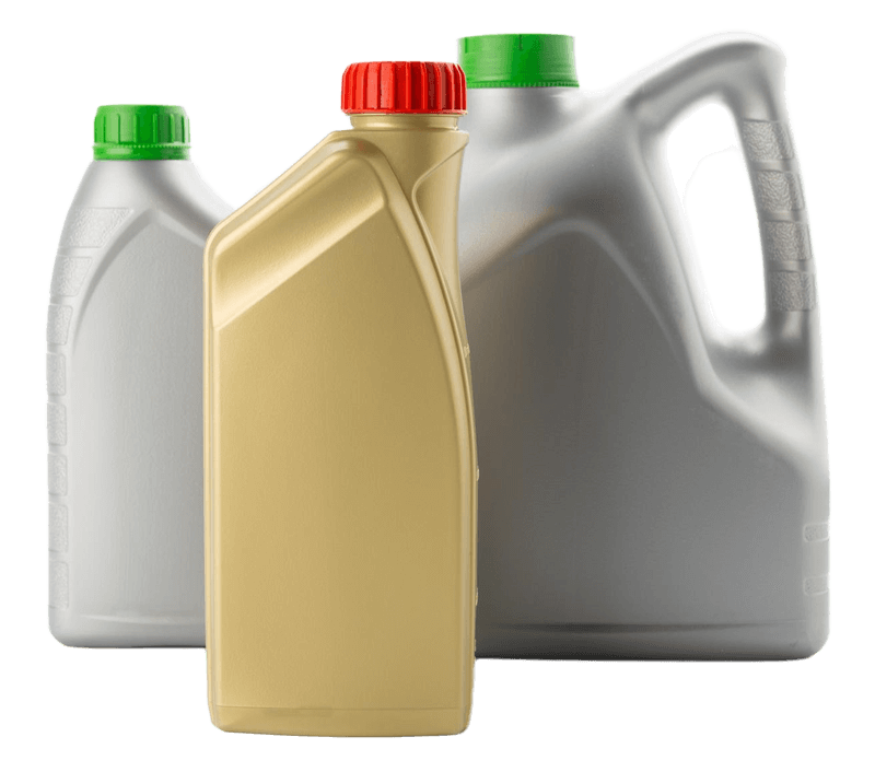 plastic bottles from automobile oils isolated white b 1